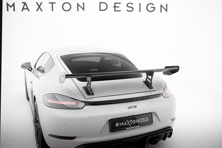Carbon Spoiler With Internal Brackets Uprights V.1 suitable for Porsche 718 Cayman  982c