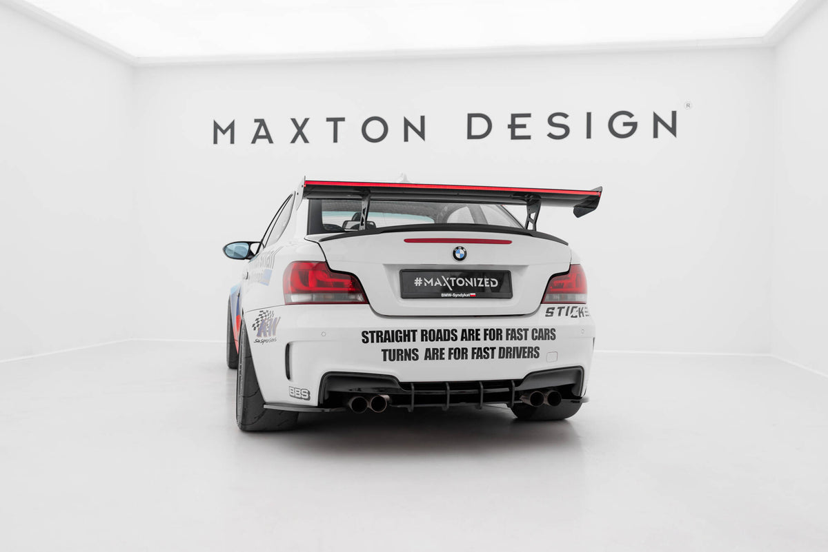 Carbon Spoiler With Internal Brackets Uprights V.2 + LED suitable for BMW 1 M E82