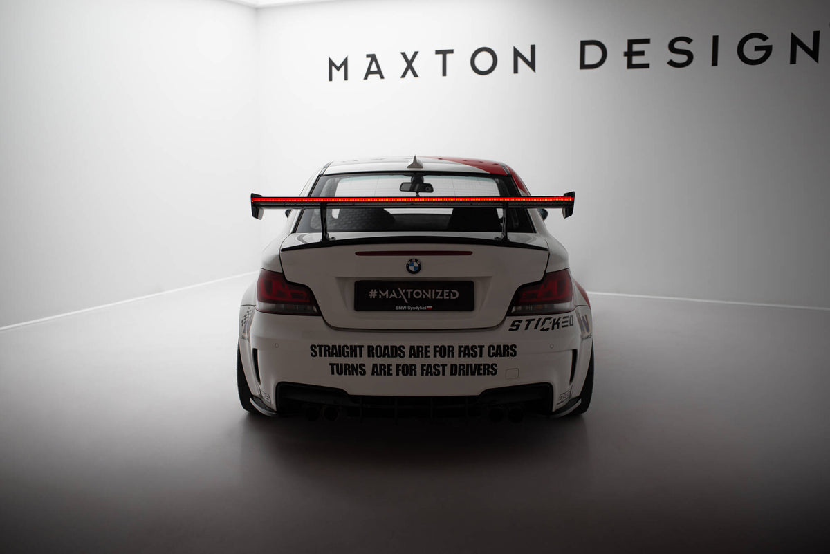 Carbon Spoiler With Internal Brackets Uprights V.2 + LED suitable for BMW 1 M E82