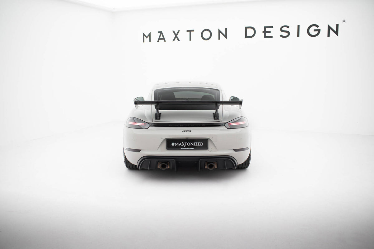 Carbon Spoiler With Internal Brackets Uprights V.2 suitable for Porsche 718 Cayman 982c