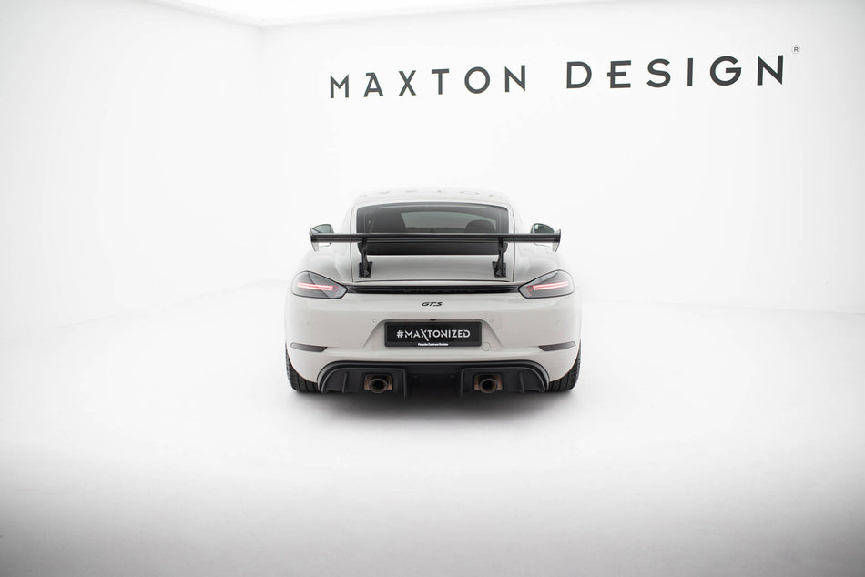 Carbon Spoiler With Internal Brackets Uprights V.2 suitable for Porsche 718 Cayman 982c