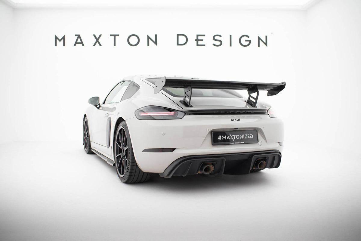 Carbon Spoiler With Internal Brackets Uprights V.2 suitable for Porsche 718 Cayman 982c