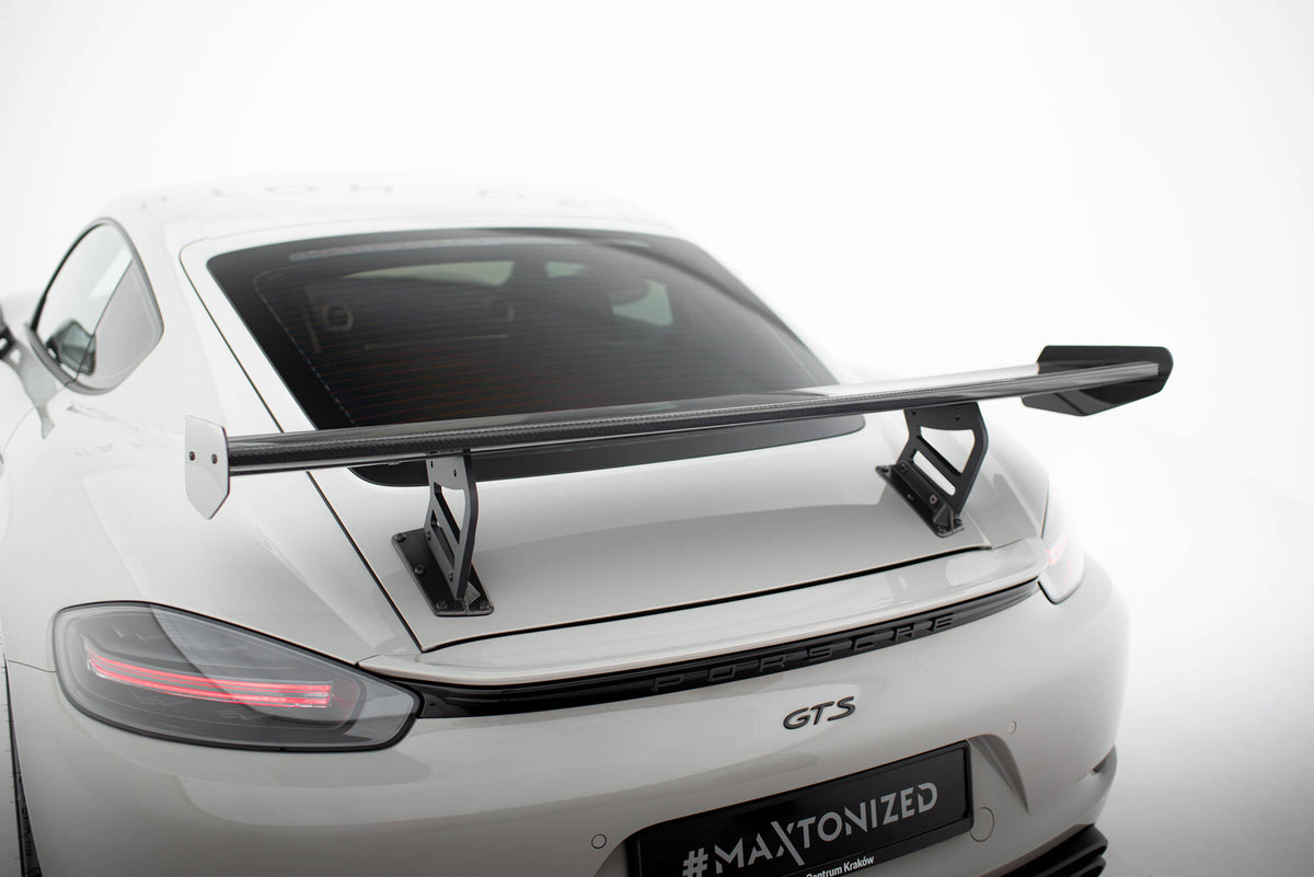Carbon Spoiler With Internal Brackets Uprights V.2 suitable for Porsche 718 Cayman 982c