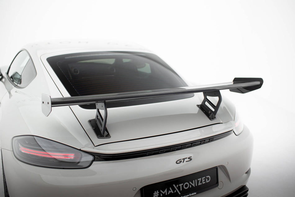 Carbon Spoiler With Internal Brackets Uprights V.2 suitable for Porsche 718 Cayman 982c
