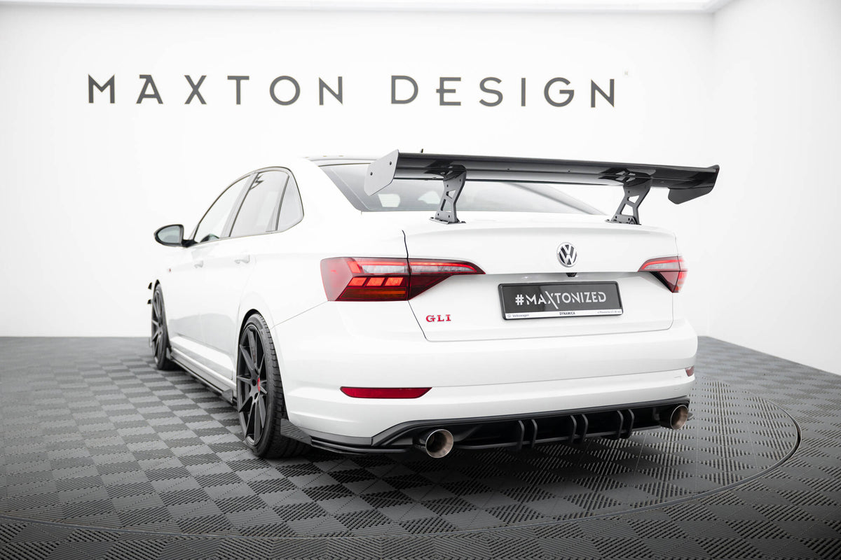 Carbon Spoiler With Internal Brackets Uprights suitable for Volkswagen Jetta GLI Mk7