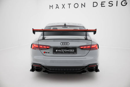 Carbon Spoiler With Upper Swan Mounting + LED suitable for Audi A5 / A5 S-Line / S5 / RS5 Coupe F5 / F5 Facelift