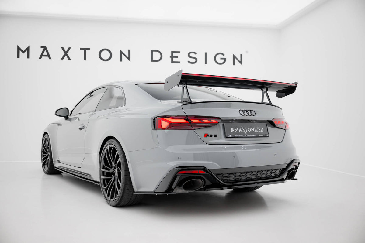 Carbon Spoiler With Upper Swan Mounting + LED suitable for Audi A5 / A5 S-Line / S5 / RS5 Coupe F5 / F5 Facelift