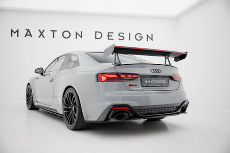 Carbon Spoiler With Upper Swan Mounting + LED suitable for Audi A5 / A5 S-Line / S5 / RS5 Coupe F5 / F5 Facelift
