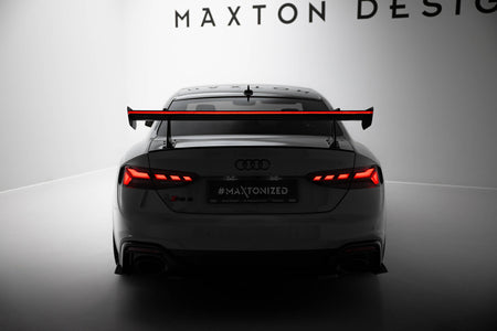 Carbon Spoiler With Upper Swan Mounting + LED suitable for Audi A5 / A5 S-Line / S5 / RS5 Coupe F5 / F5 Facelift