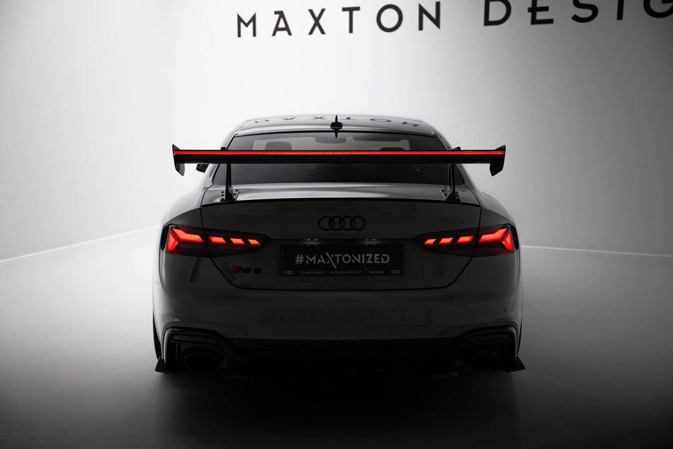 Carbon Spoiler With Upper Swan Mounting + LED suitable for Audi A5 / A5 S-Line / S5 / RS5 Coupe F5 / F5 Facelift