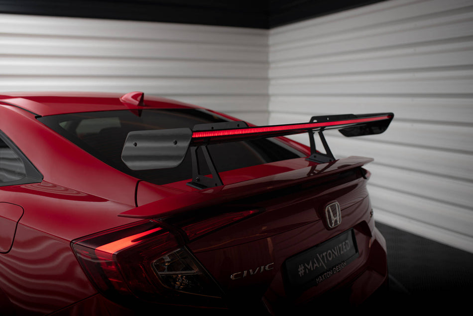 Carbon Spoiler With Upper Swan Mounting + LED suitable for Honda Civic SI Mk10