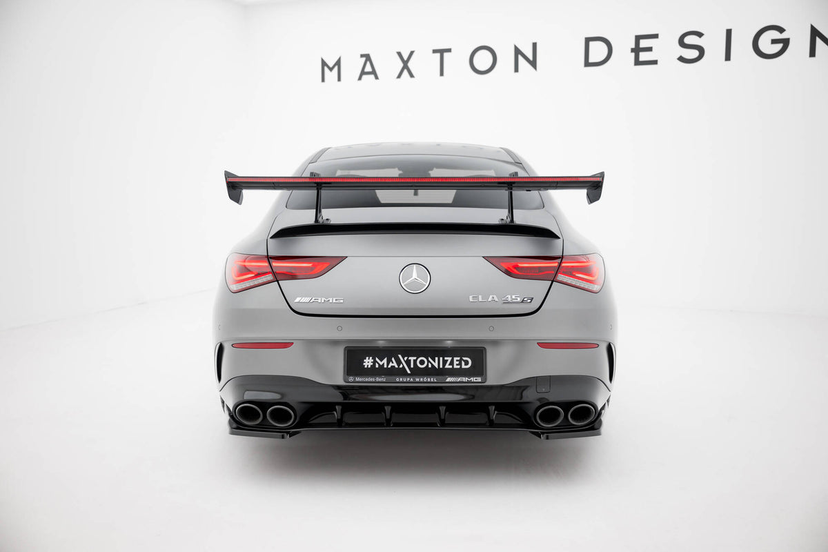 Carbon Spoiler With Upper Swan Mounting + LED suitable for Mercedes-Benz CLA Coupe C118 / C118 Facelift