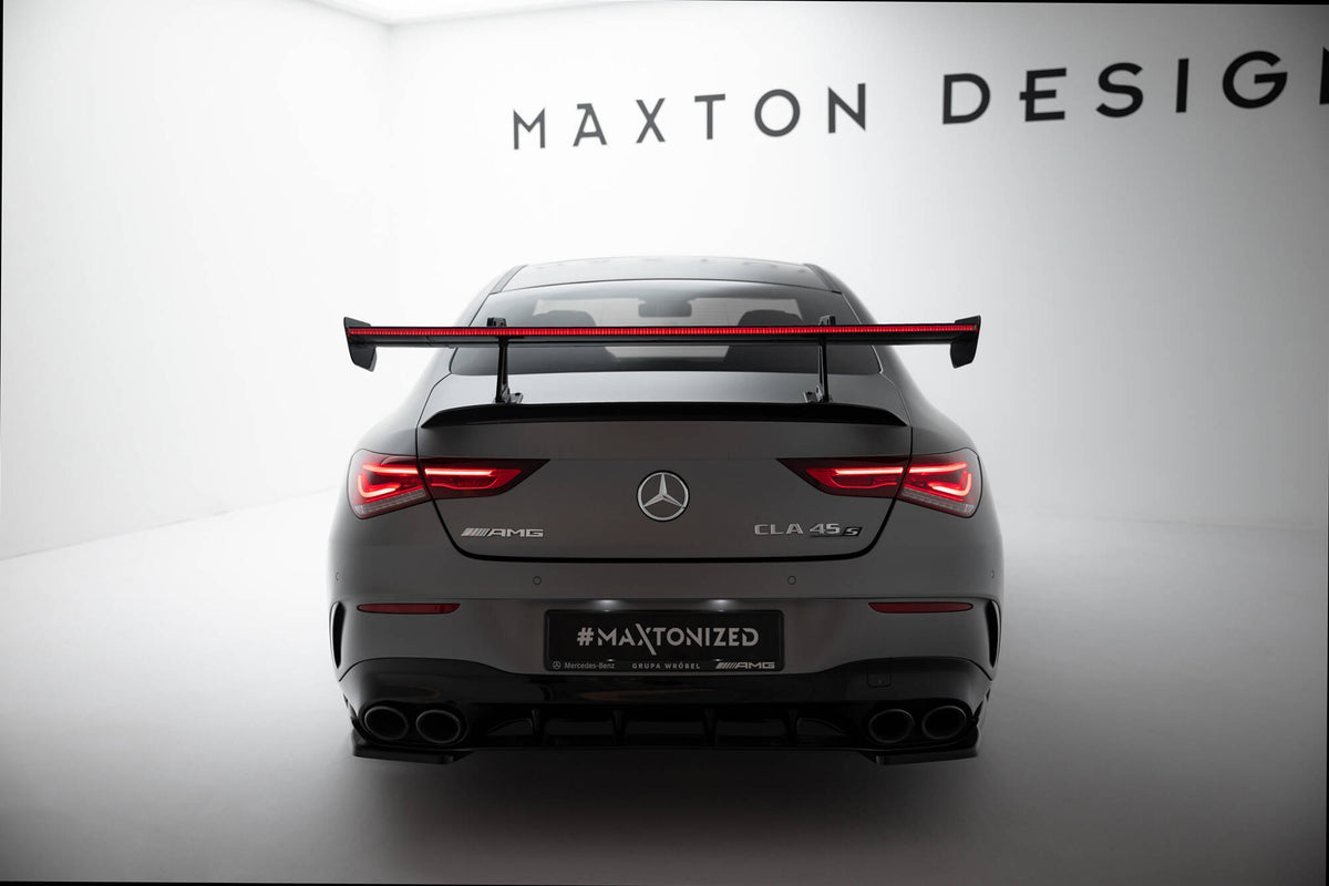 Carbon Spoiler With Upper Swan Mounting + LED suitable for Mercedes-Benz CLA Coupe C118 / C118 Facelift