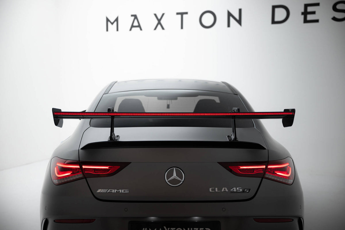 Carbon Spoiler With Upper Swan Mounting + LED suitable for Mercedes-Benz CLA Coupe C118 / C118 Facelift