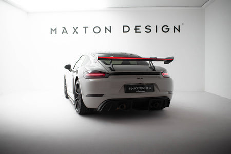 Carbon Spoiler With Upper Swan Mounting V.1 + LED suitable for Porsche 718 Cayman 982c