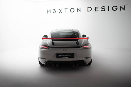 Carbon Spoiler With Upper Swan Mounting V.1 + LED suitable for Porsche 718 Cayman 982c