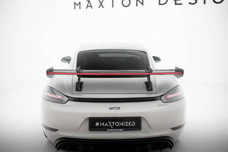 Carbon Spoiler With Upper Swan Mounting V.1 + LED suitable for Porsche 718 Cayman 982c