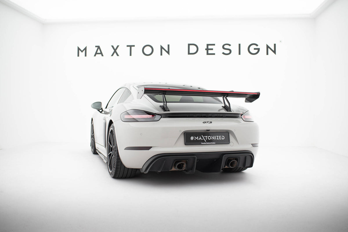 Carbon Spoiler With Upper Swan Mounting V.2 + LED suitable for Porsche 718 Cayman 982c