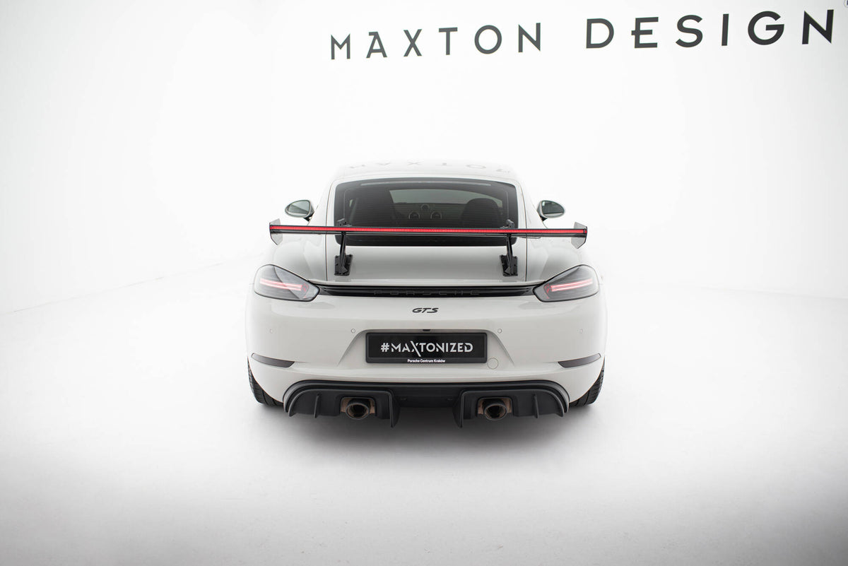 Carbon Spoiler With Upper Swan Mounting V.2 + LED suitable for Porsche 718 Cayman 982c