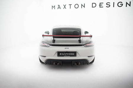 Carbon Spoiler With Upper Swan Mounting V.2 + LED suitable for Porsche 718 Cayman 982c