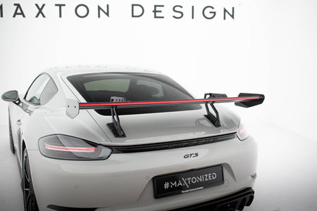 Carbon Spoiler With Upper Swan Mounting V.2 + LED suitable for Porsche 718 Cayman 982c