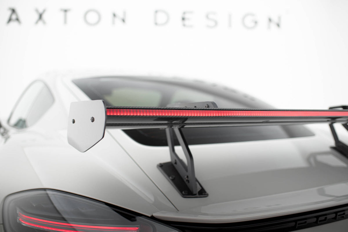 Carbon Spoiler With Upper Swan Mounting V.2 + LED suitable for Porsche 718 Cayman 982c