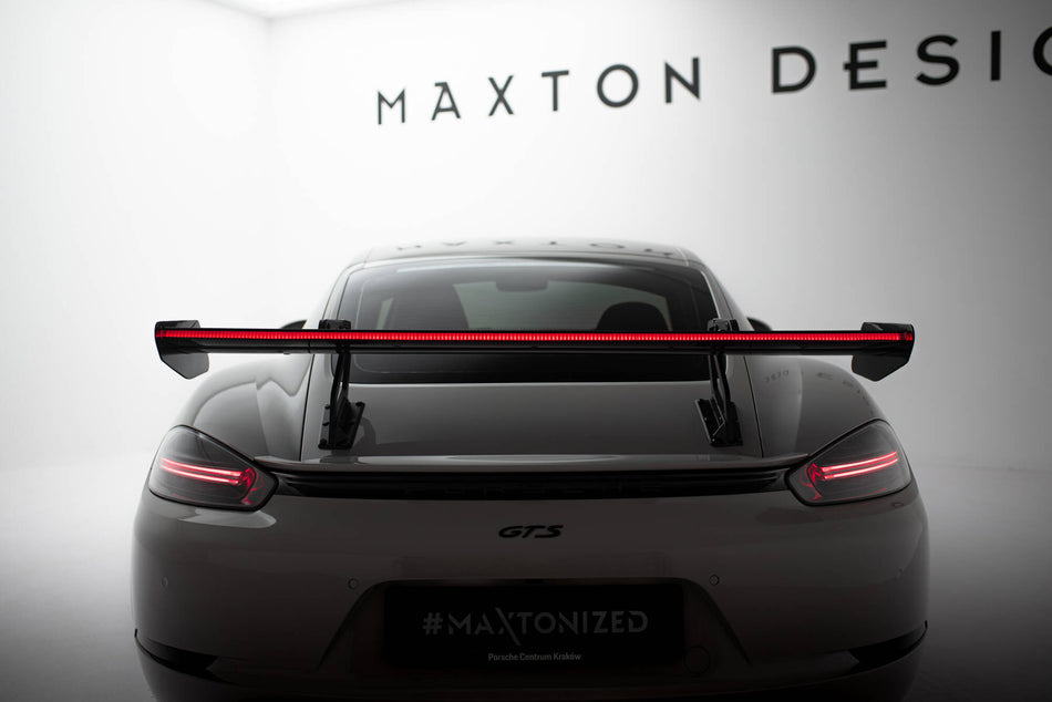 Carbon Spoiler With Upper Swan Mounting V.2 + LED suitable for Porsche 718 Cayman 982c