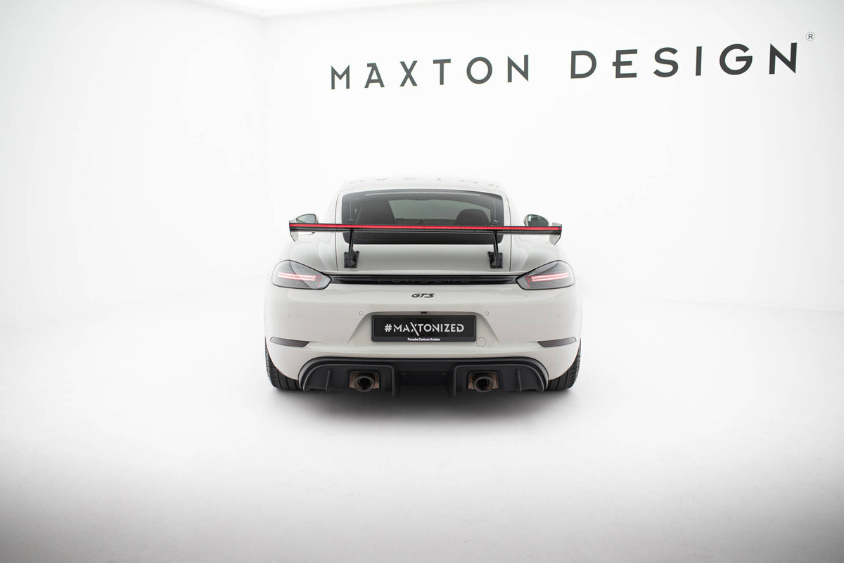 Carbon Spoiler With Upper Swan Mounting V.2 + LED suitable for Porsche 718 Cayman 982c