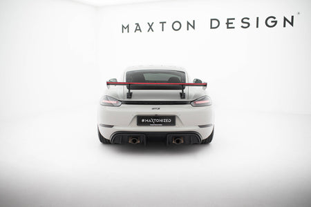 Carbon Spoiler With Upper Swan Mounting V.2 + LED suitable for Porsche 718 Cayman 982c