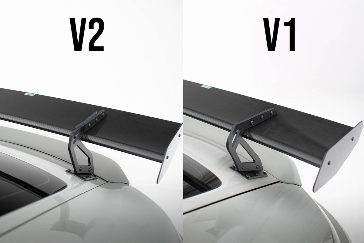 Carbon Spoiler With Upper Swan Mounting V.2 + LED suitable for Porsche 718 Cayman 982c
