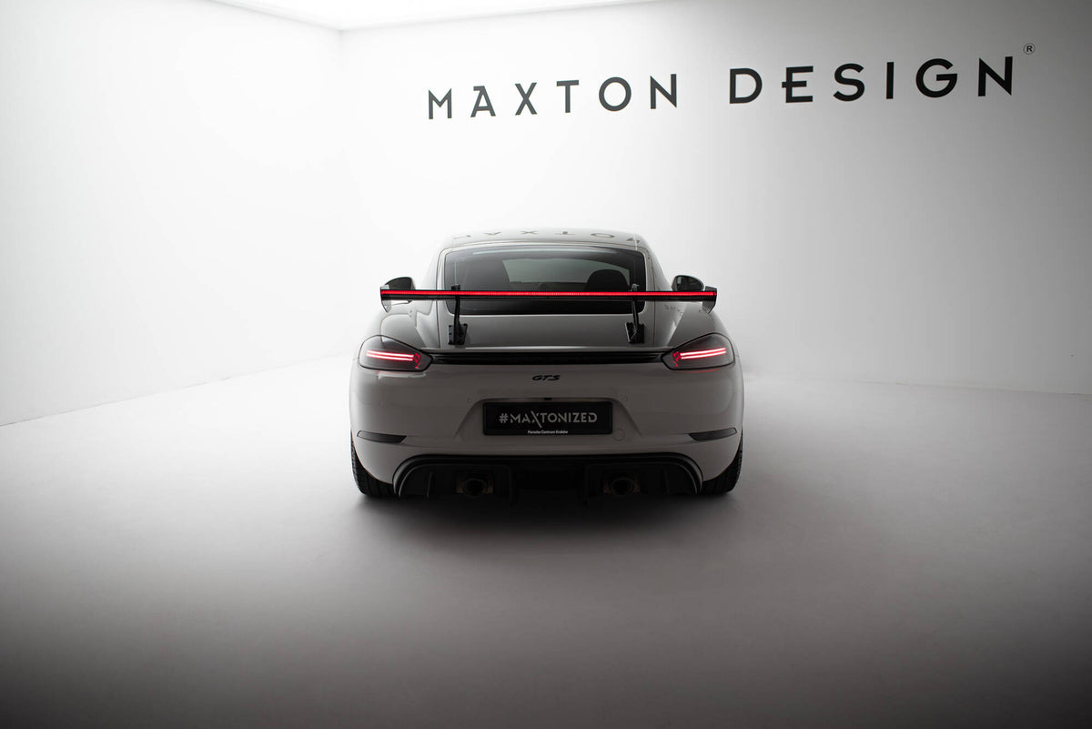 Carbon Spoiler With Upper Swan Mounting V.2 + LED suitable for Porsche 718 Cayman 982c