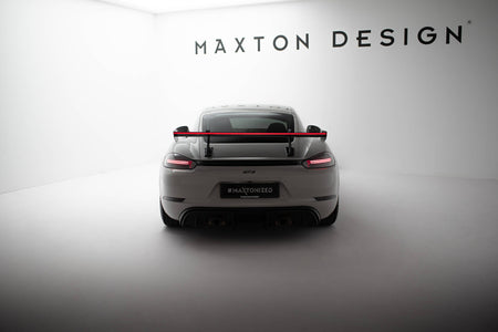 Carbon Spoiler With Upper Swan Mounting V.2 + LED suitable for Porsche 718 Cayman 982c
