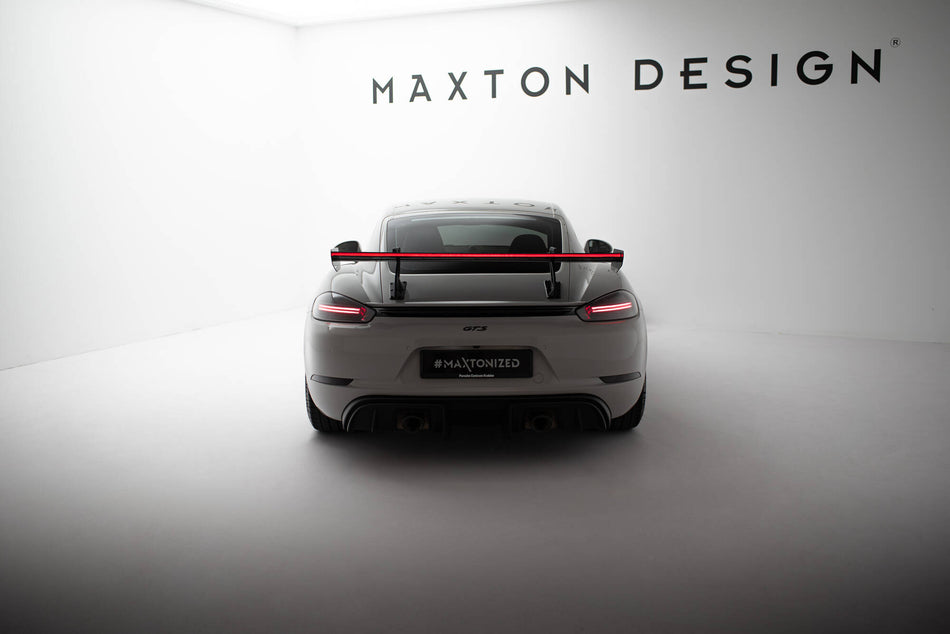 Carbon Spoiler With Upper Swan Mounting V.2 + LED suitable for Porsche 718 Cayman 982c