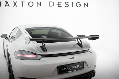 Carbon Spoiler With Upper Swan Mounting  V.2 suitable for Porsche 718 Cayman 982c