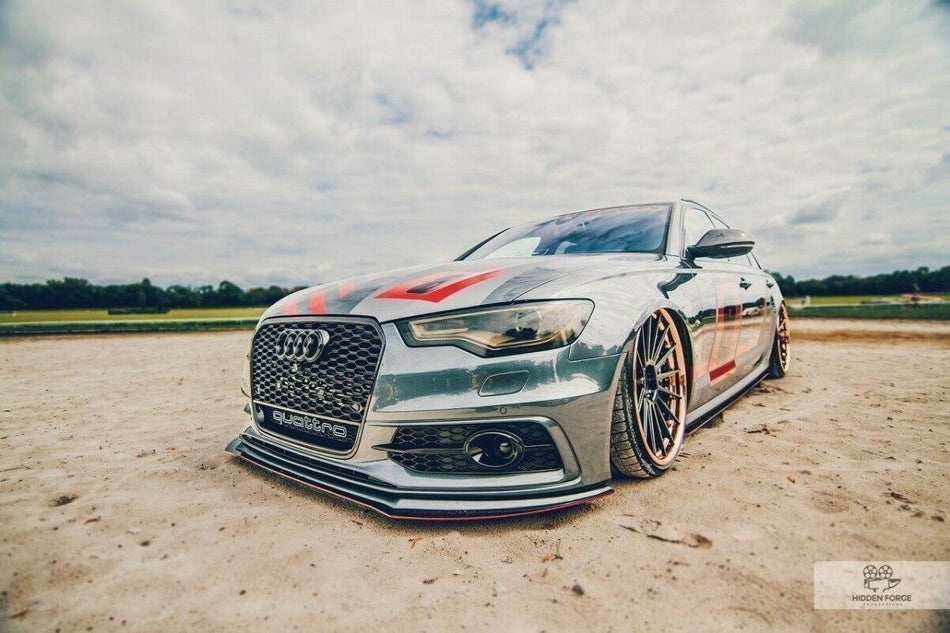 FRONT RACING SPLITTER suitable for Audi A6 C7 S-LINE (2 splitters = 1 set)