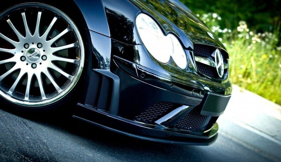 FRONT SPLITTER suitable for Mercedes CLK W209 BLACK (SL BLACK SERIES LOOK)