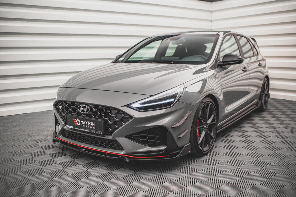 Front Splitter V.1 + Flaps suitable for Hyundai I30 N / I30 N-Line Hatchback/Fastback Mk3 Facelift