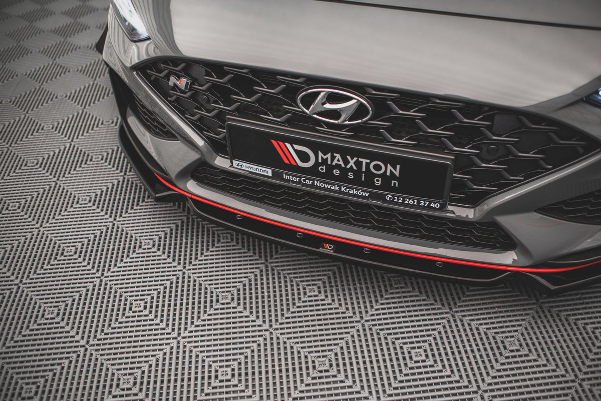 Front Splitter V.1 + Flaps suitable for Hyundai I30 N / I30 N-Line Hatchback/Fastback Mk3 Facelift