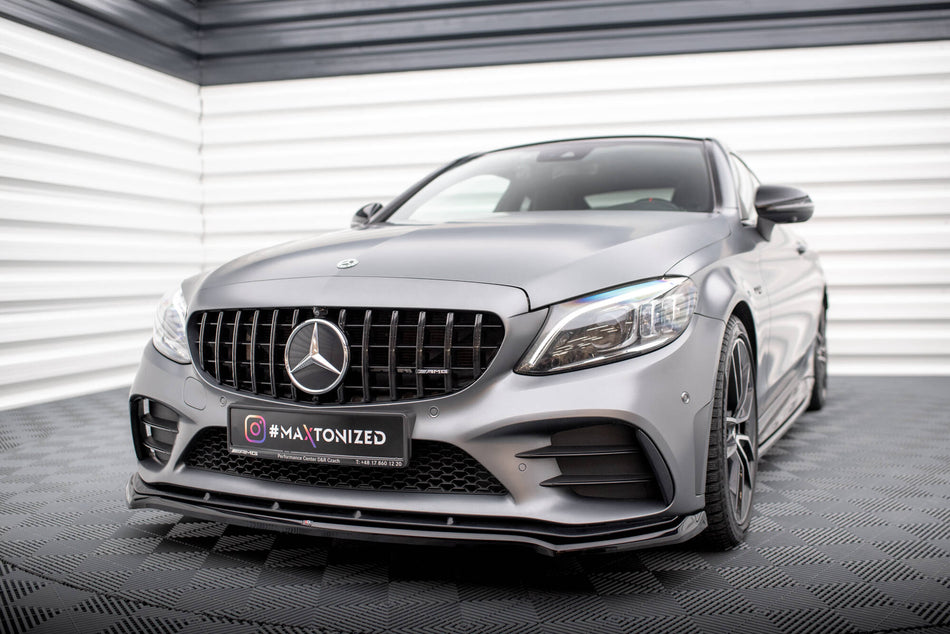 Front Splitter V.1 suitable for Mercedes-AMG C43 Coupe / Cabrio / Sedan / Estate C205 / A205 / W205 / S205 Facelift
