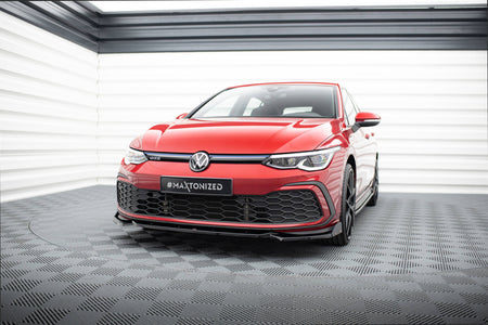 Front Splitter V.2 + Flaps suitable for Volkswagen Golf GTI / GTE / GTD / R-Line Mk8