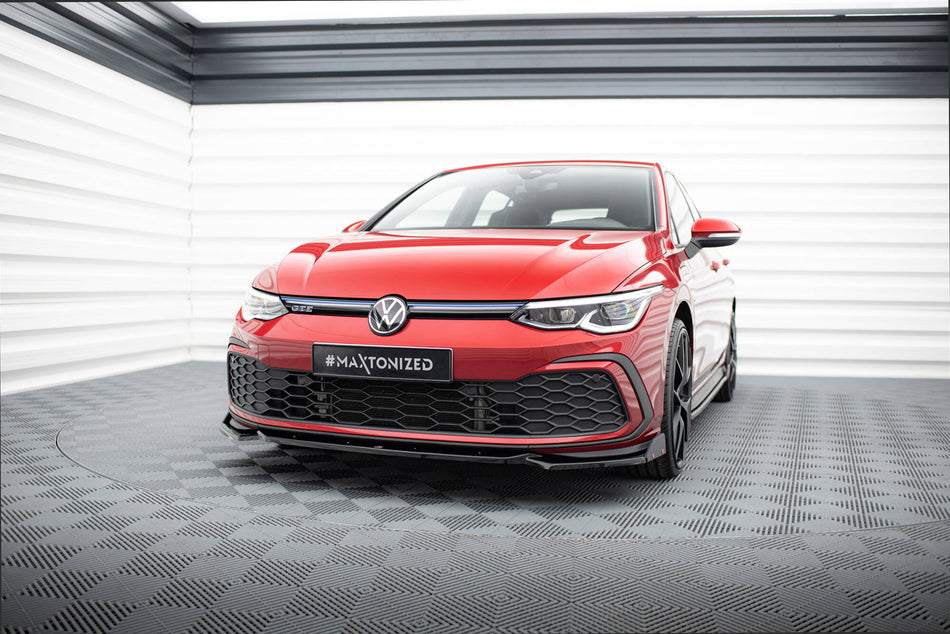 Front Splitter V.2 + Flaps suitable for Volkswagen Golf GTI / GTE / GTD / R-Line Mk8