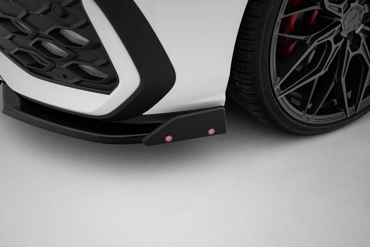 Front Splitter V.2 + Flaps suitable for Volkswagen Golf GTI / GTE / R-Line Mk8 Facelift