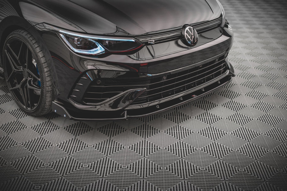 Front Splitter V.2 + Flaps suitable for Volkswagen Golf R Hatchback / Variant  Mk8