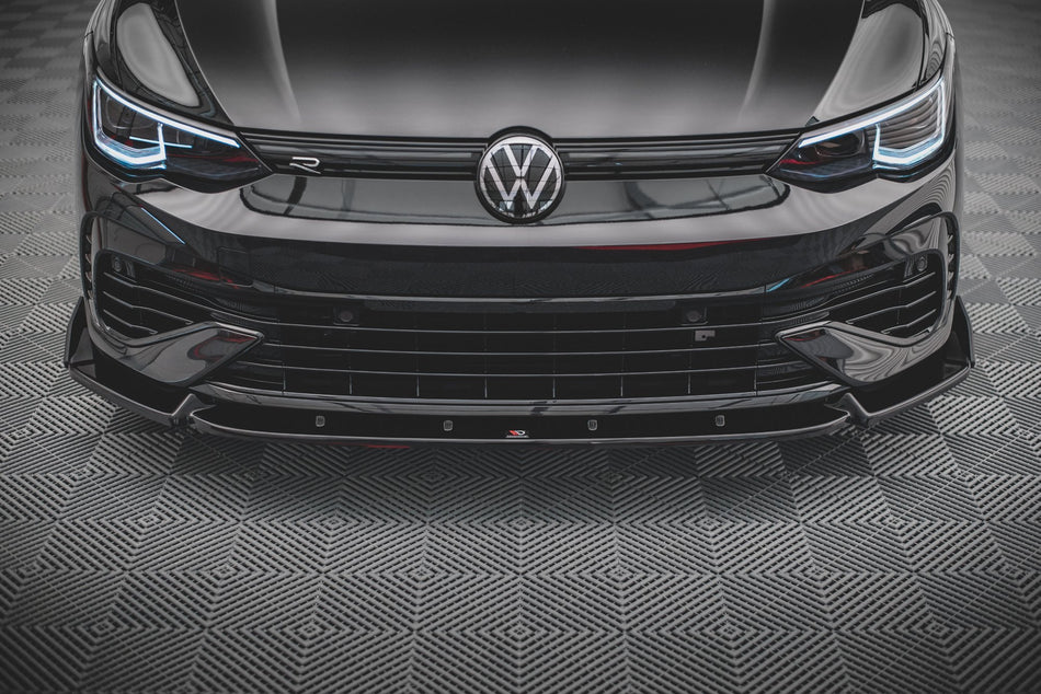 Front Splitter V.2 + Flaps suitable for Volkswagen Golf R Hatchback / Variant  Mk8