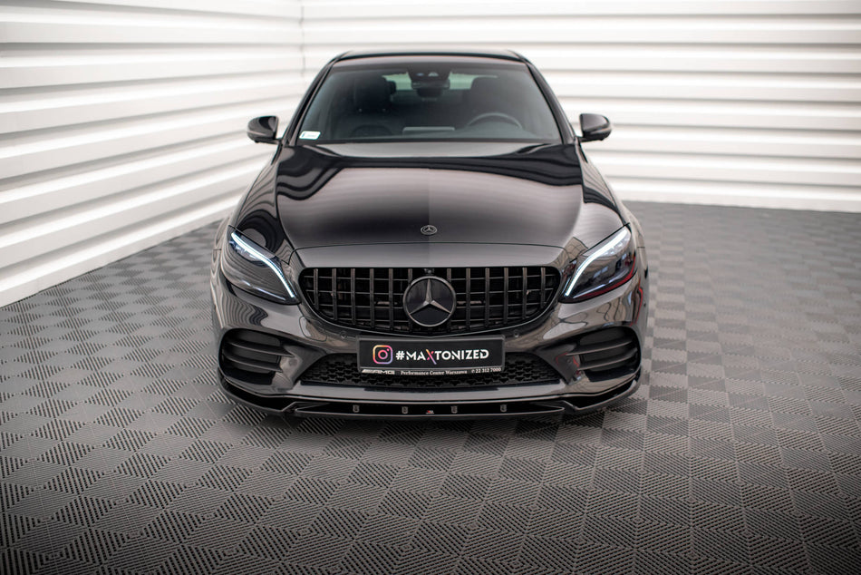 Front Splitter V.2 suitable for Mercedes-Benz C AMG Line Sedan / Coupe / Estate W205 / C205 / S205 Facelift
