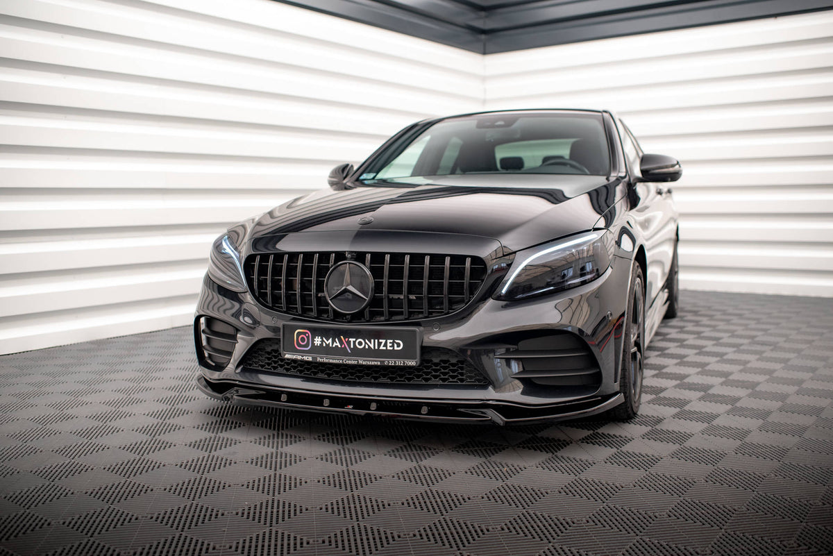Front Splitter V.2 suitable for Mercedes-Benz C AMG Line Sedan / Coupe / Estate W205 / C205 / S205 Facelift