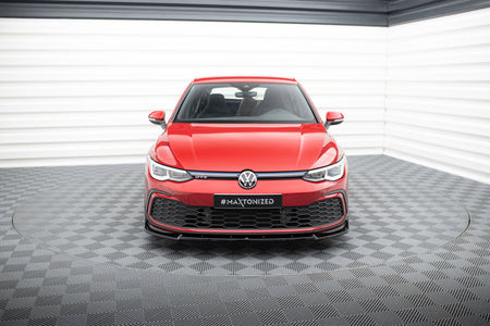 Front Splitter V.3 + Flaps suitable for Volkswagen Golf GTI / GTE / GTD / R-Line Mk8