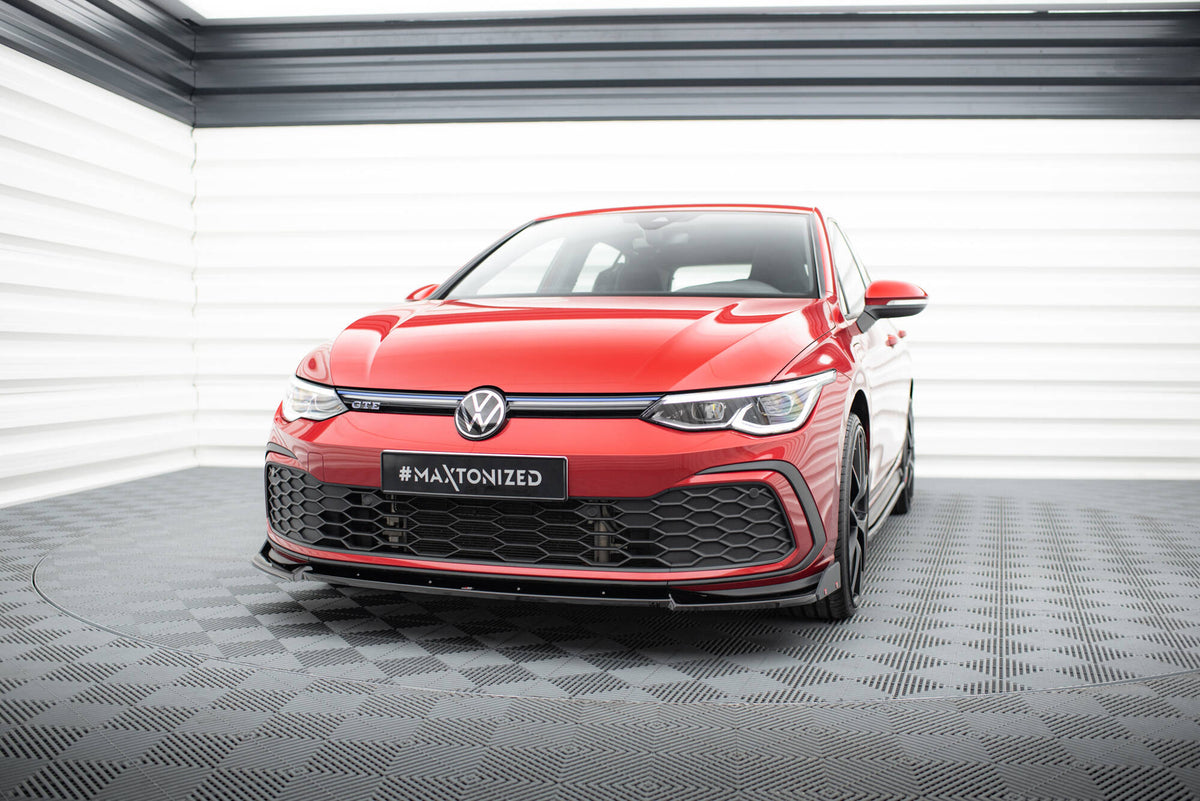 Front Splitter V.3 + Flaps suitable for Volkswagen Golf GTI / GTE / GTD / R-Line Mk8