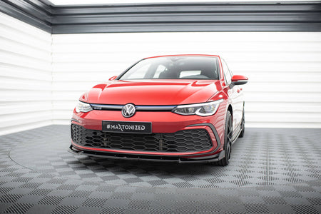 Front Splitter V.3 + Flaps suitable for Volkswagen Golf GTI / GTE / GTD / R-Line Mk8