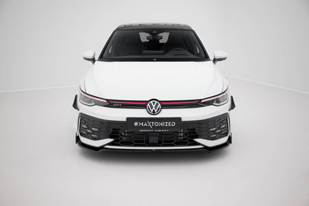Front Splitter V.3 + Flaps suitable for Volkswagen Golf GTI / GTE / R-Line Mk8 Facelift